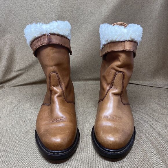 Genuine Tan Leather Fleece Lined Boots - Picture 3 of 12